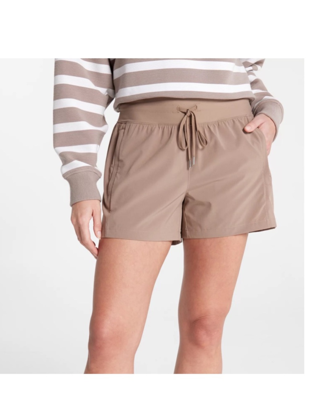 CALIA by Carrie Underwood Taupe Athletic Drawstring Shorts